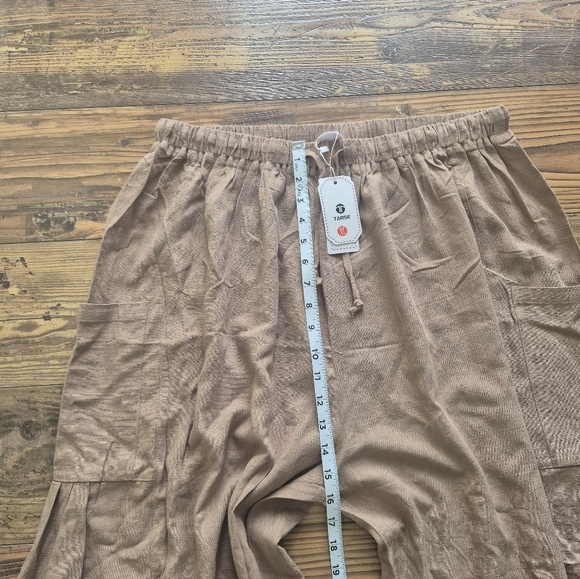 Tarse Wide Leg High Rise Linen Pants Medium - Picture 7 of 10